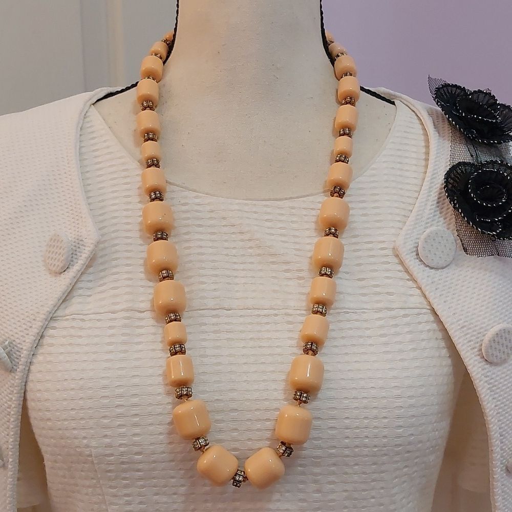J.crew Light Peachy Pink Lucite Bead Necklace